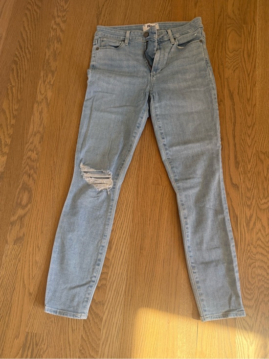 PAIGE Denim - Paige Hoxton Crop Light Blue Women's Distressed Skinny Jeans